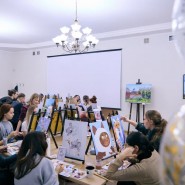 Новогодние художественные мастер-классы «Картина за 3 часа» и арт-бранчи в центре Санкт-Петербурга фотографии