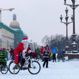 Новогодний Велопарад в Санкт-Петербурге 14 января 2024