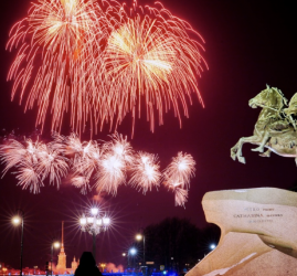 Салют 23 февраля к Дню защитника Отечества в Санкт-Петербурге 2026