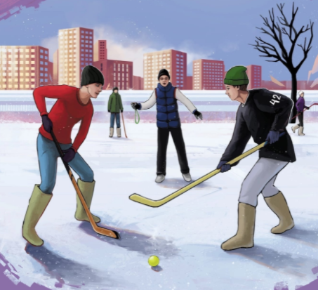 Турнир по хоккею в валенках в Красногвардейском районе