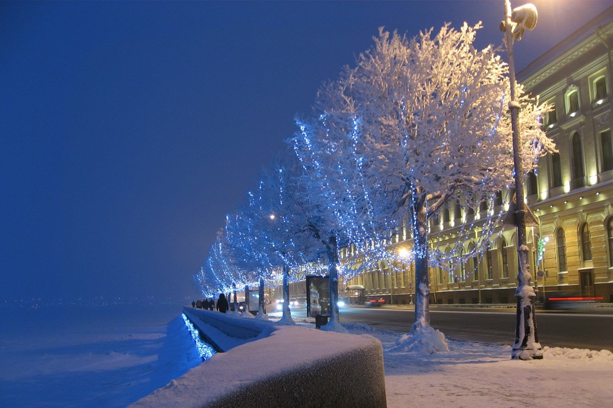 Санкт-Петербург зима Нева Петергоф